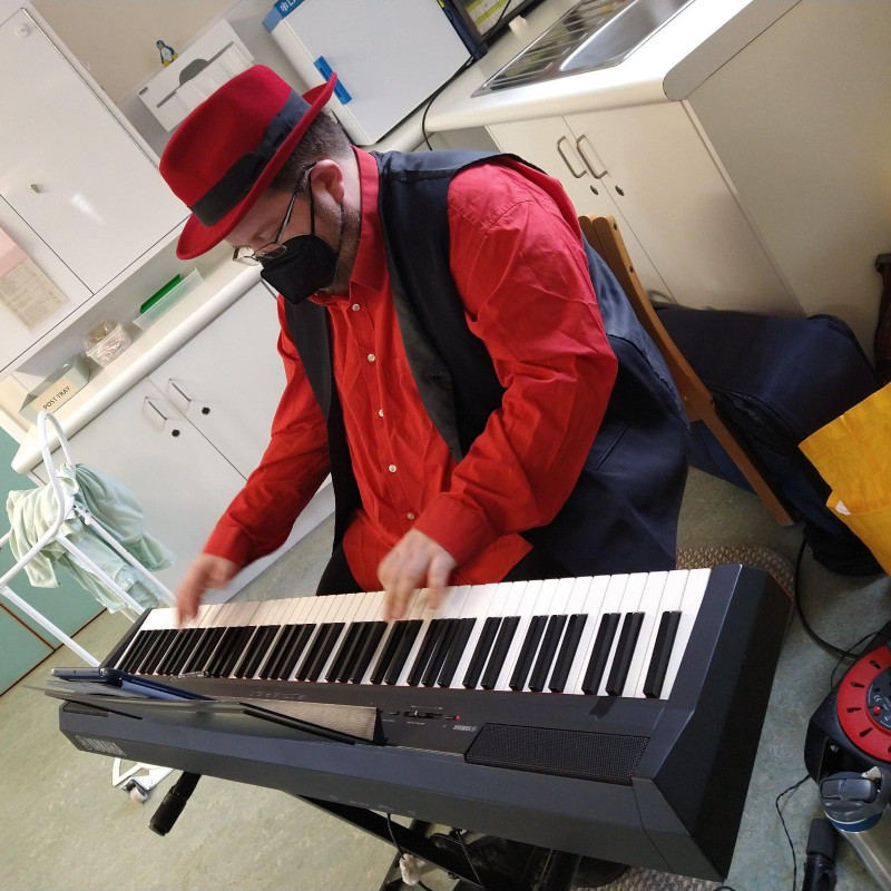 Christopher Lydon performing at UHDB Queen's Hospital Burton on the Discharge Assessment Unit